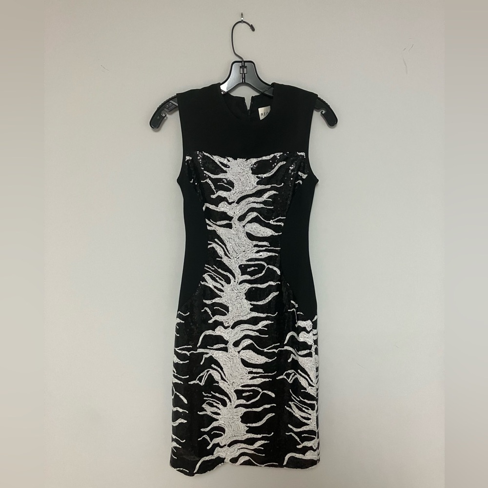 REISS BLACK SEQUINED DRESS - SIZE 4
